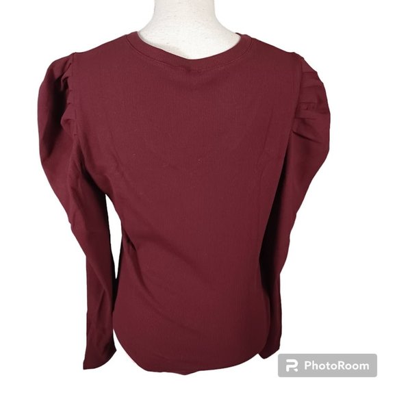 Reoria Bodysuit NEW Large Red -Long Ruffle Sleeve -V-Neck **SEE MEASUREMENTS** - Picture 2 of 15